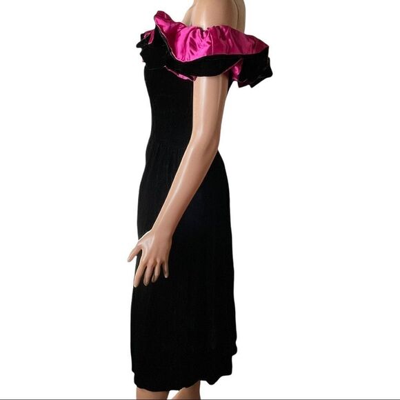 Prago Fashions Vintage Off Shoulder Dress Size 8 - Picture 3 of 16